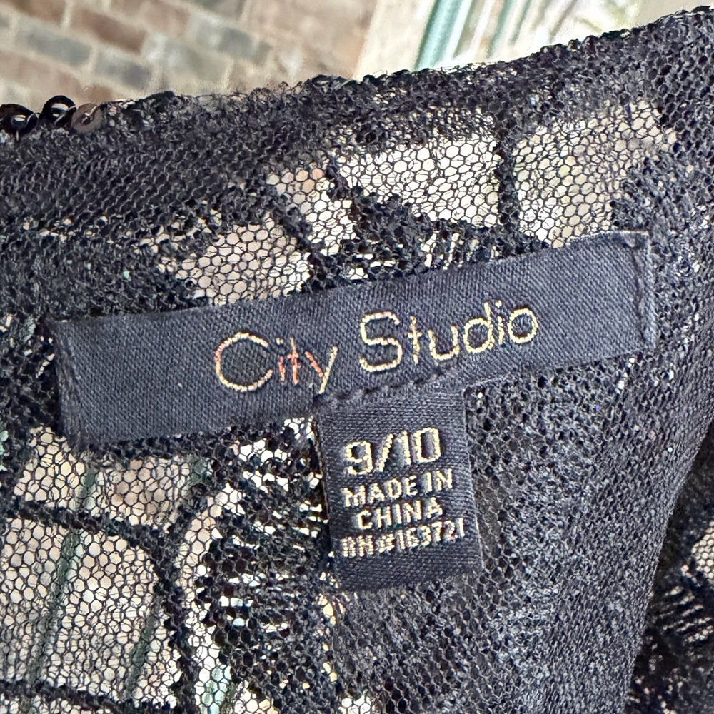 🆕🖤 City Studio Black Lace Corset Tulle Maxi Dress Prom Ruffle Tiered Size 9/10 - Picture 15 of 17